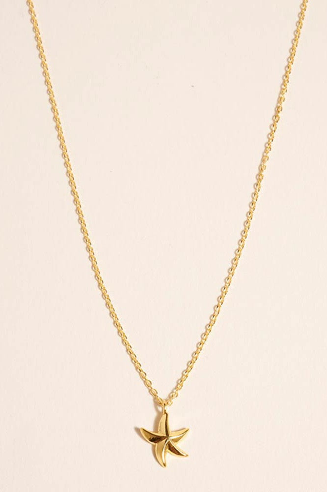 gold dipped starfish pendant necklace
