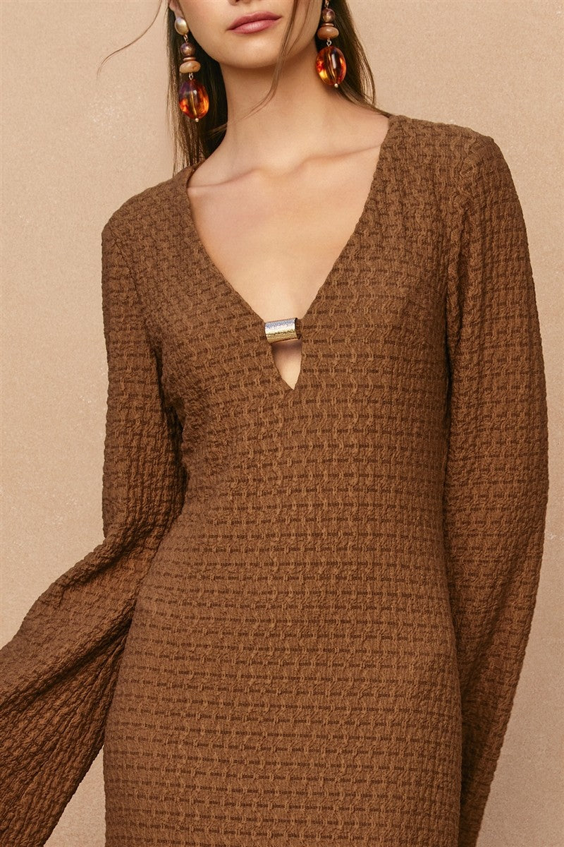 golden hour textured maxi dress