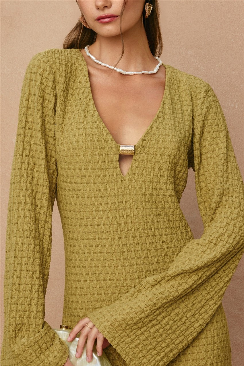 golden hour textured maxi dress