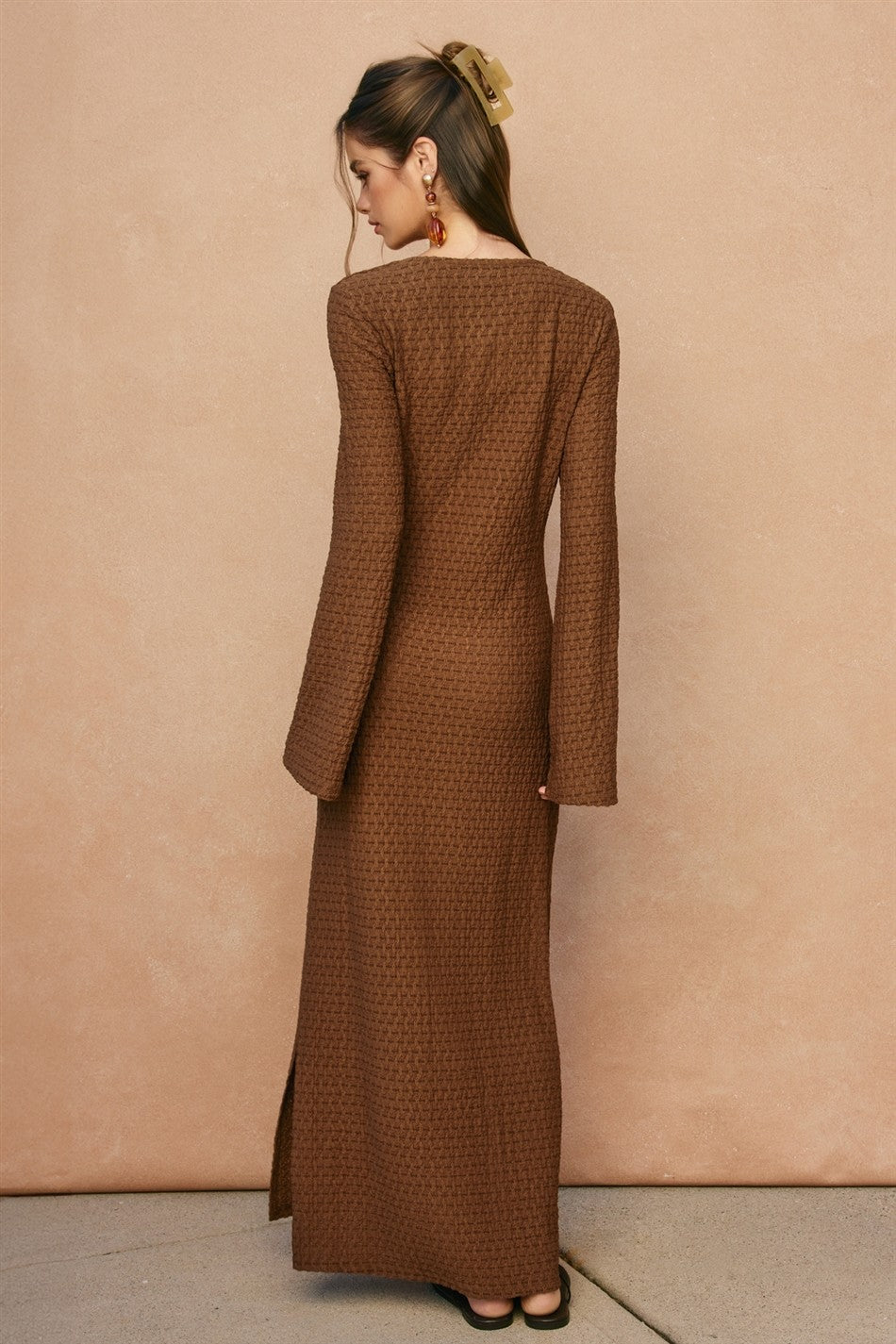 golden hour textured maxi dress
