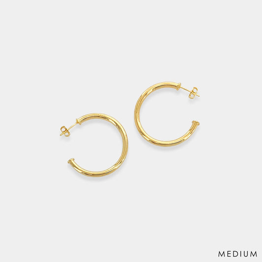 gold filled hoops-medium