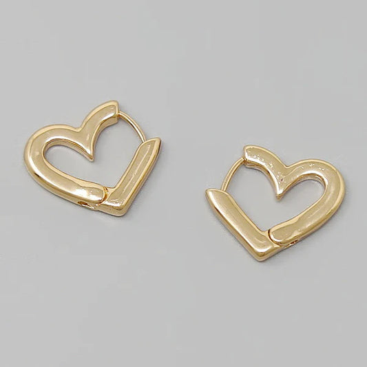 heart shape metal hoop earring