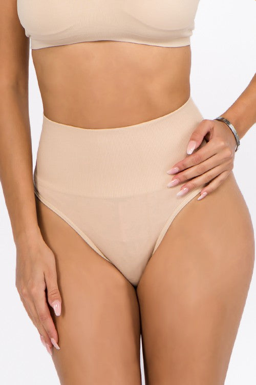 high waist tummy control thong