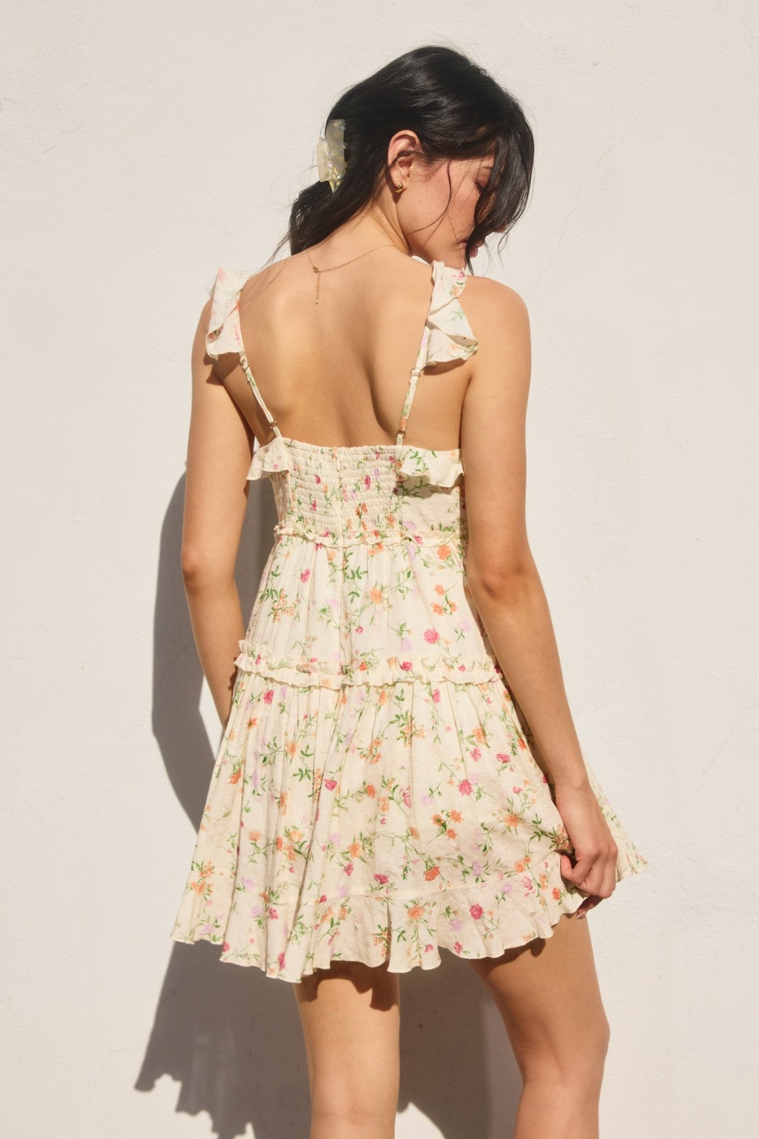 honey butter tiered mini dress