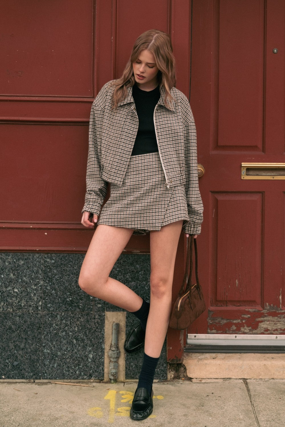 houndstooth pattern jacket