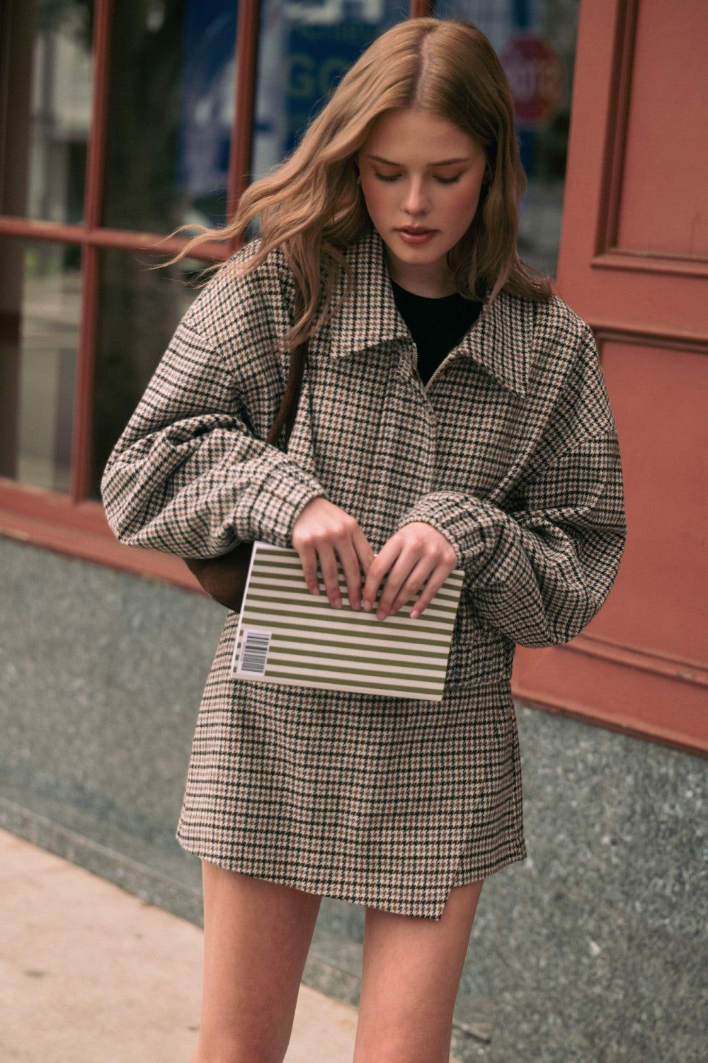 houndstooth pattern jacket
