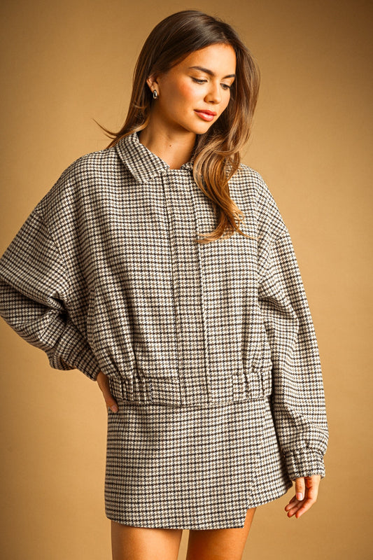 houndstooth pattern jacket