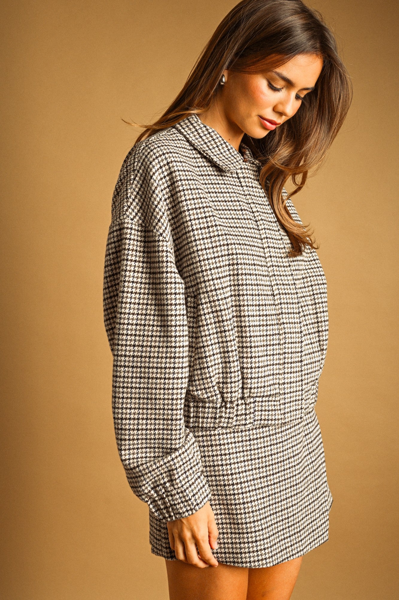 houndstooth pattern jacket
