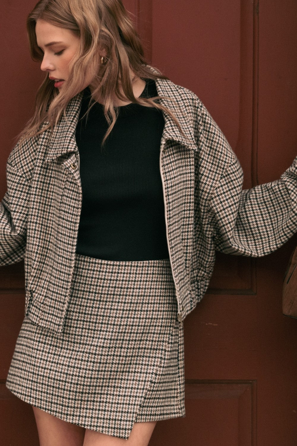 houndstooth pattern jacket