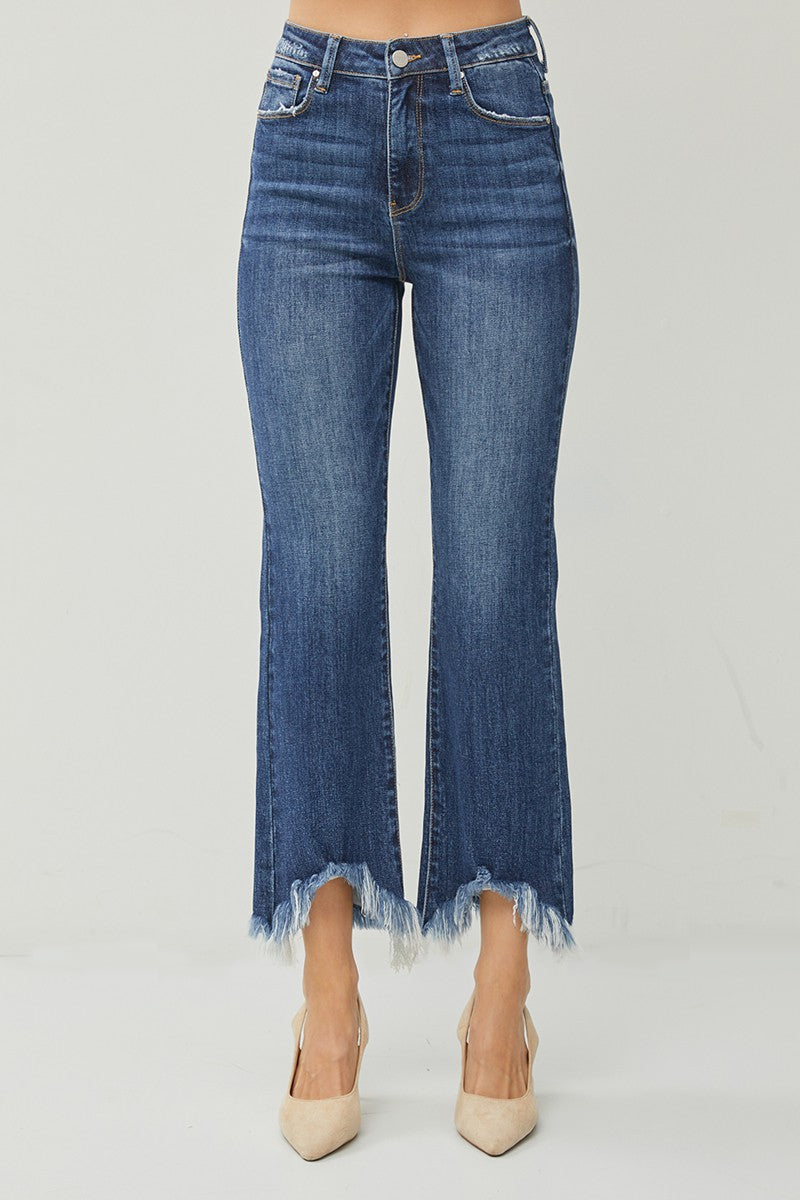 hr fray hem ankle jeans