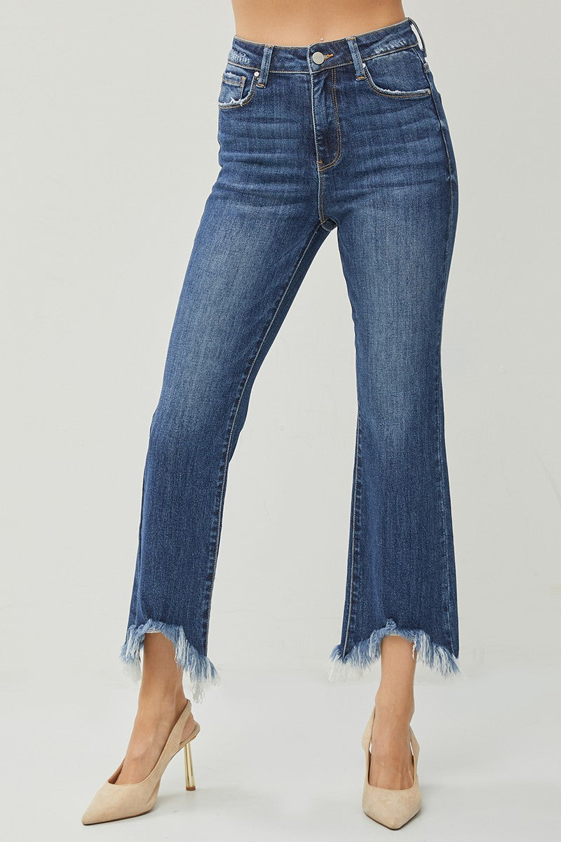 hr fray hem ankle jeans