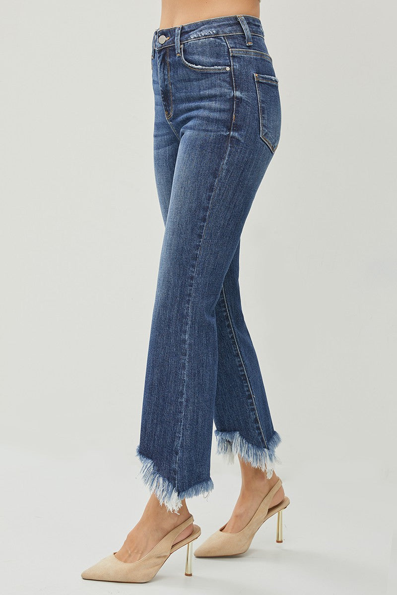 hr fray hem ankle jeans