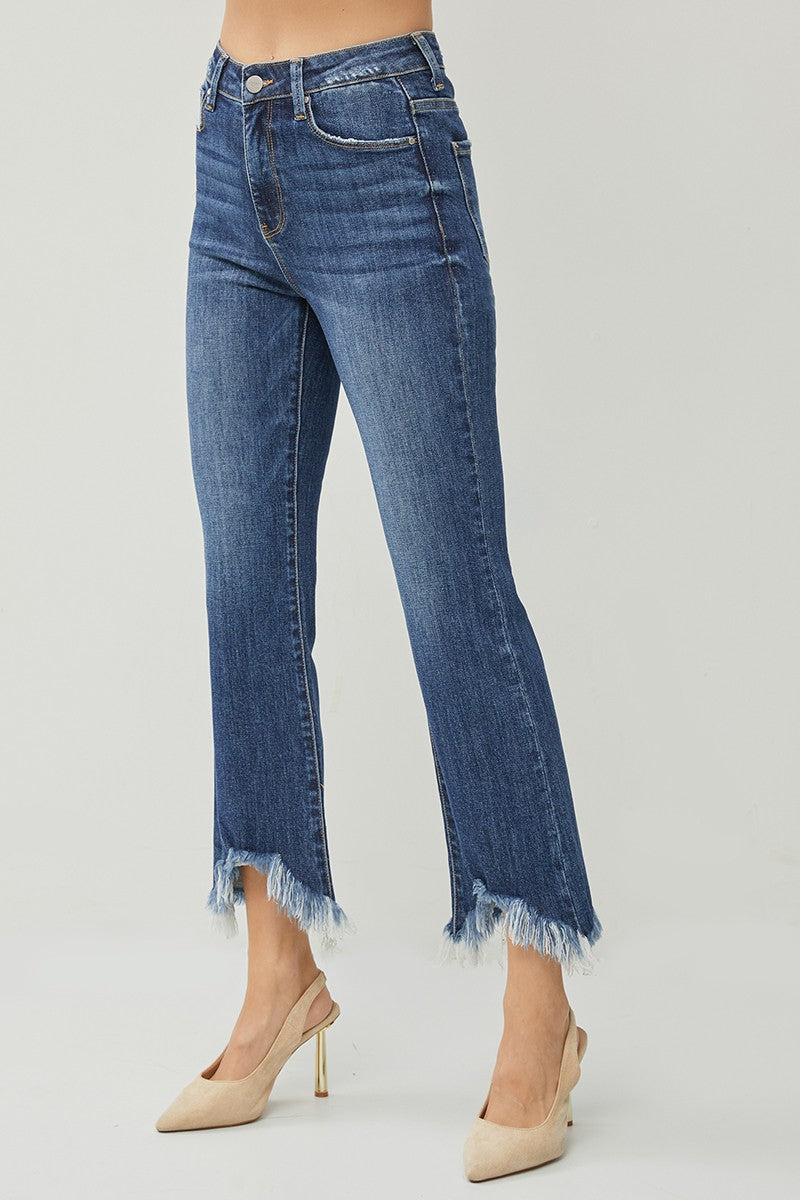 hr fray hem ankle jeans