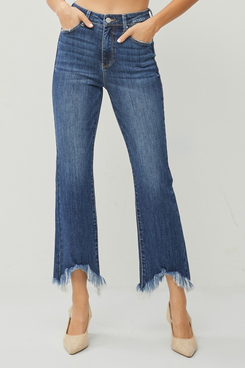 hr fray hem ankle jeans