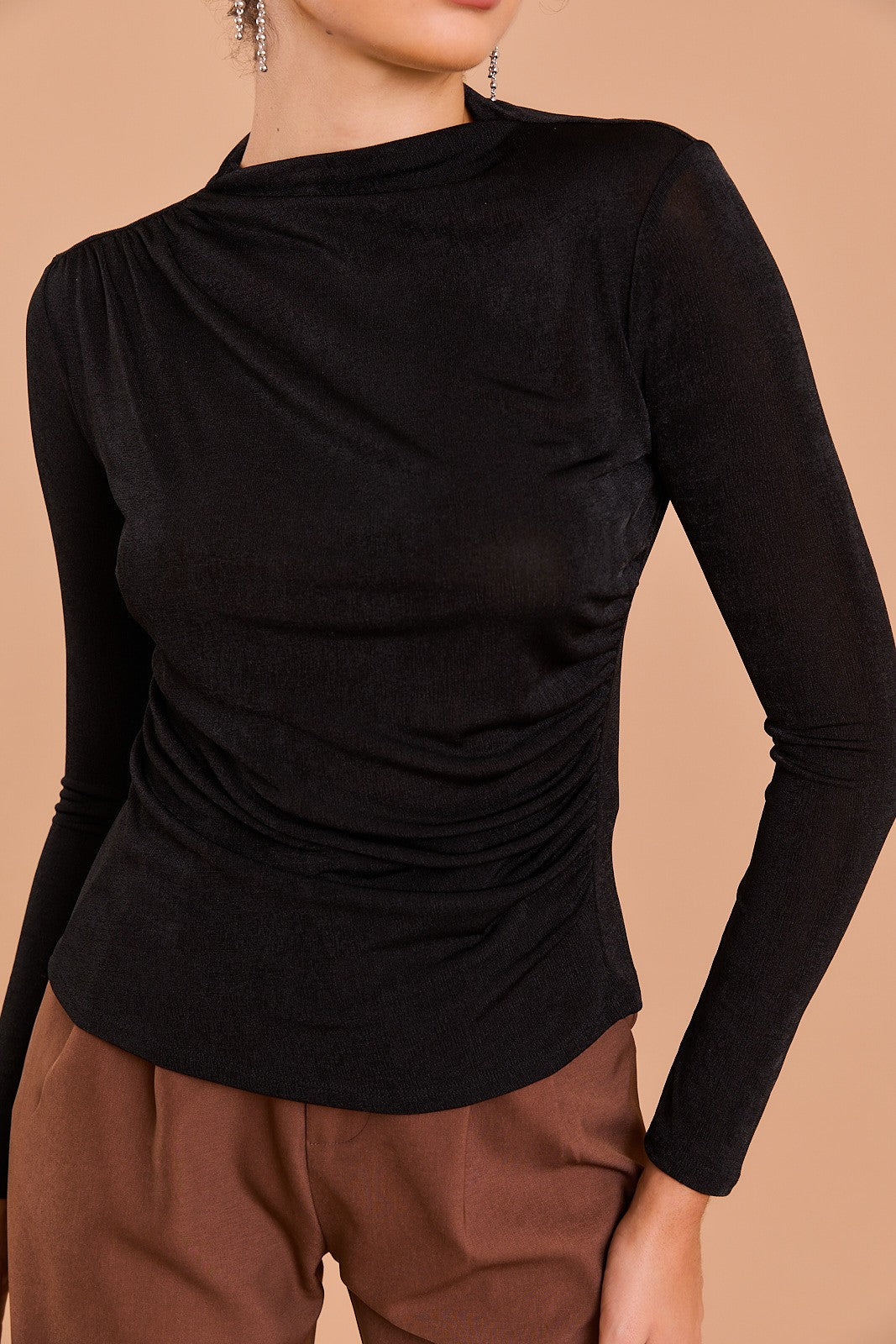 into the night mock neck top