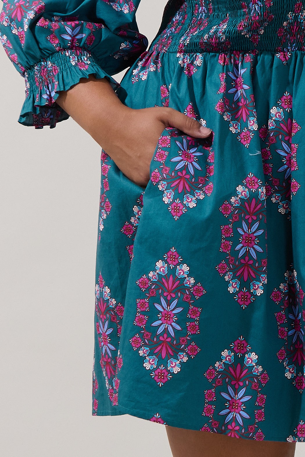 isme smocked mini dress-curvy