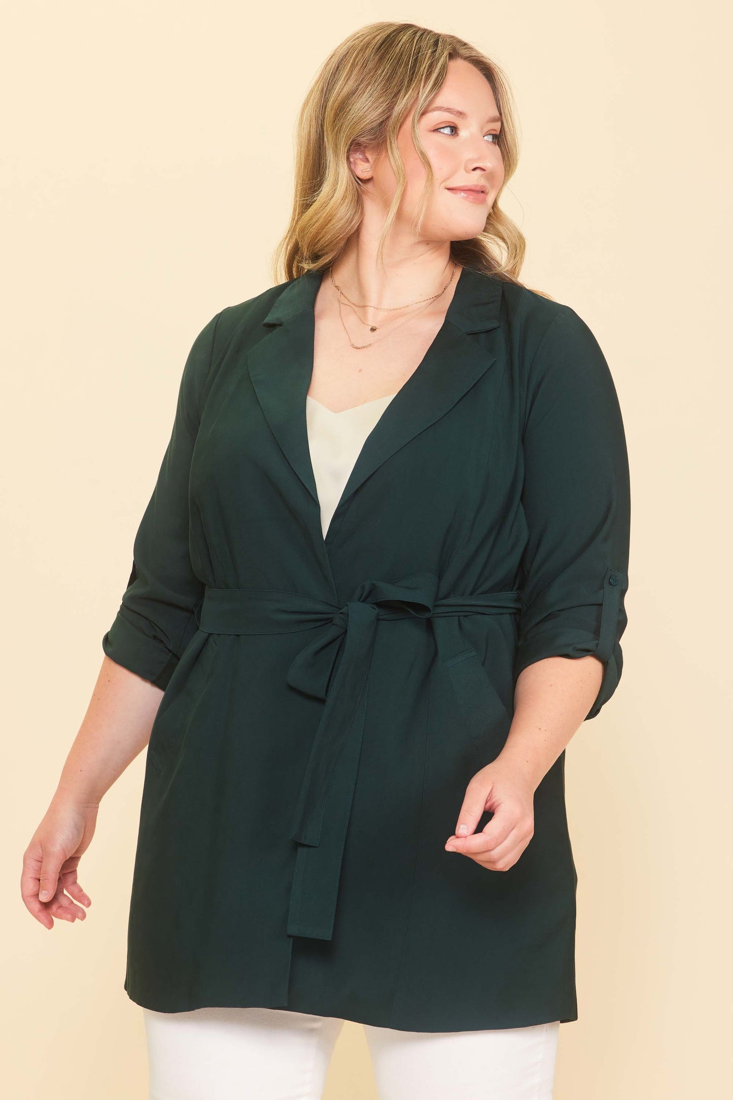 i spy belted trench-curvy