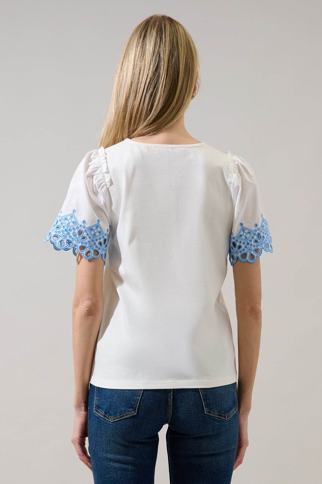 jainy embroidered knit top