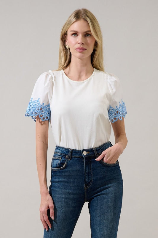 jainy embroidered knit top