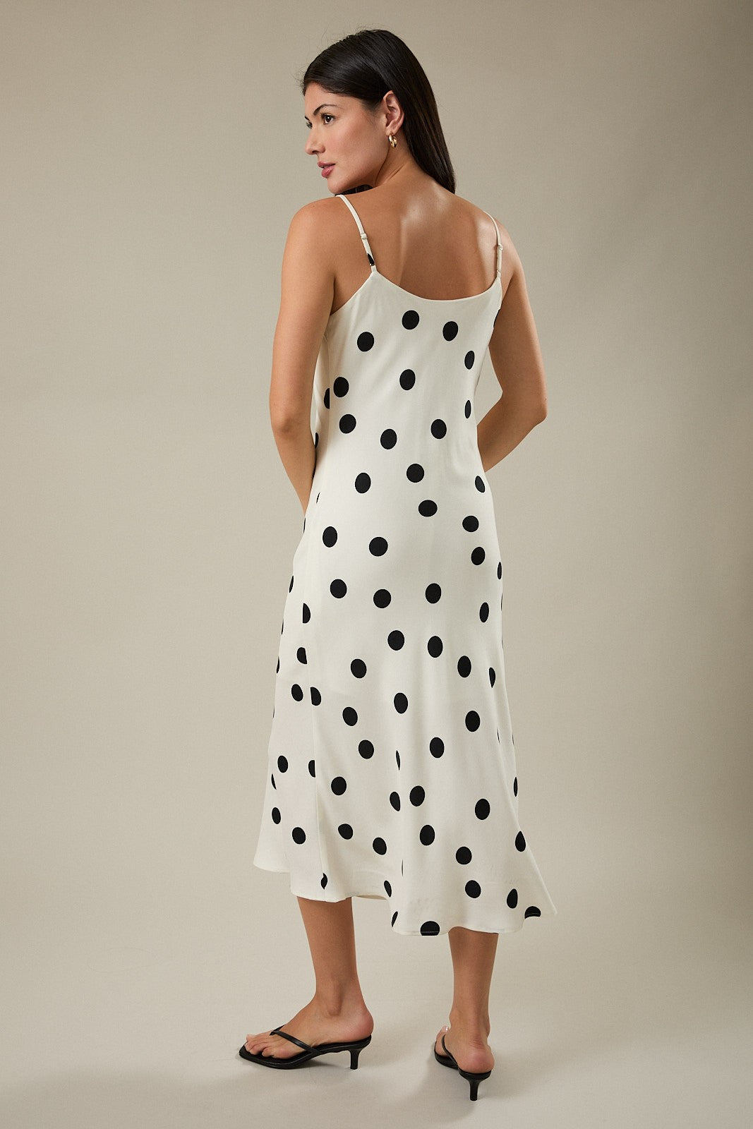 kait polka dot midi dress