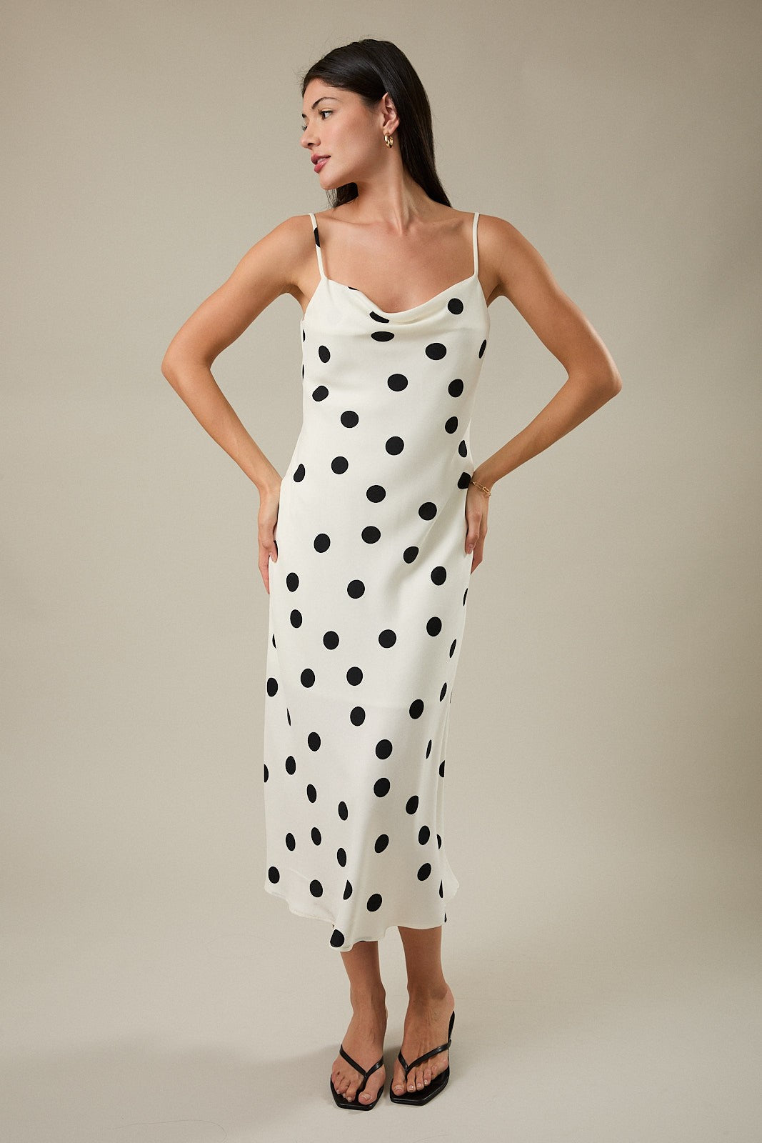 kait polka dot midi dress