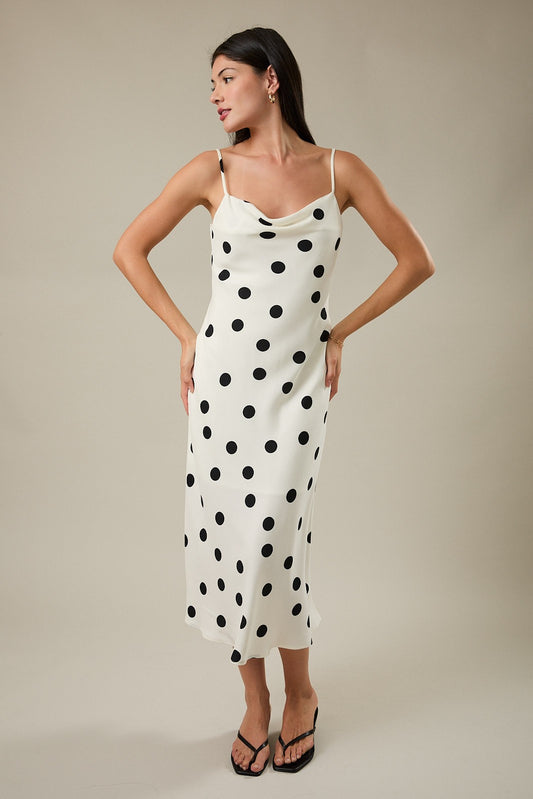 kait polka dot midi dress