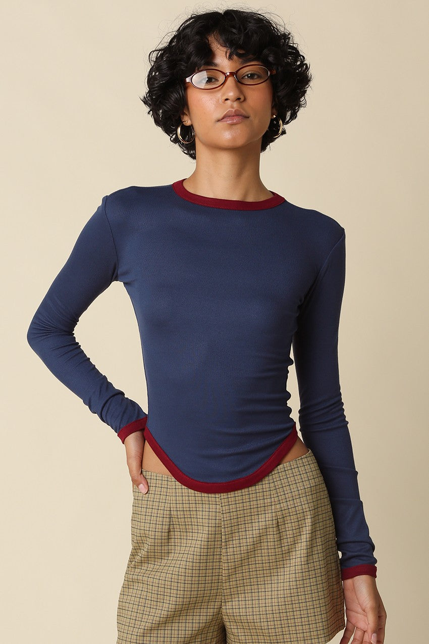 kendall contrast trim top