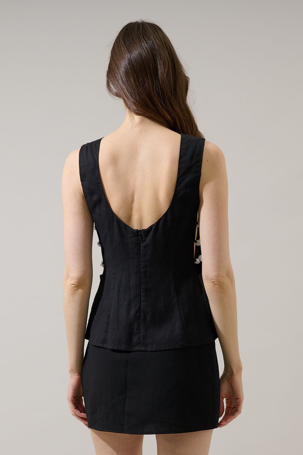 kendry cutout linen top