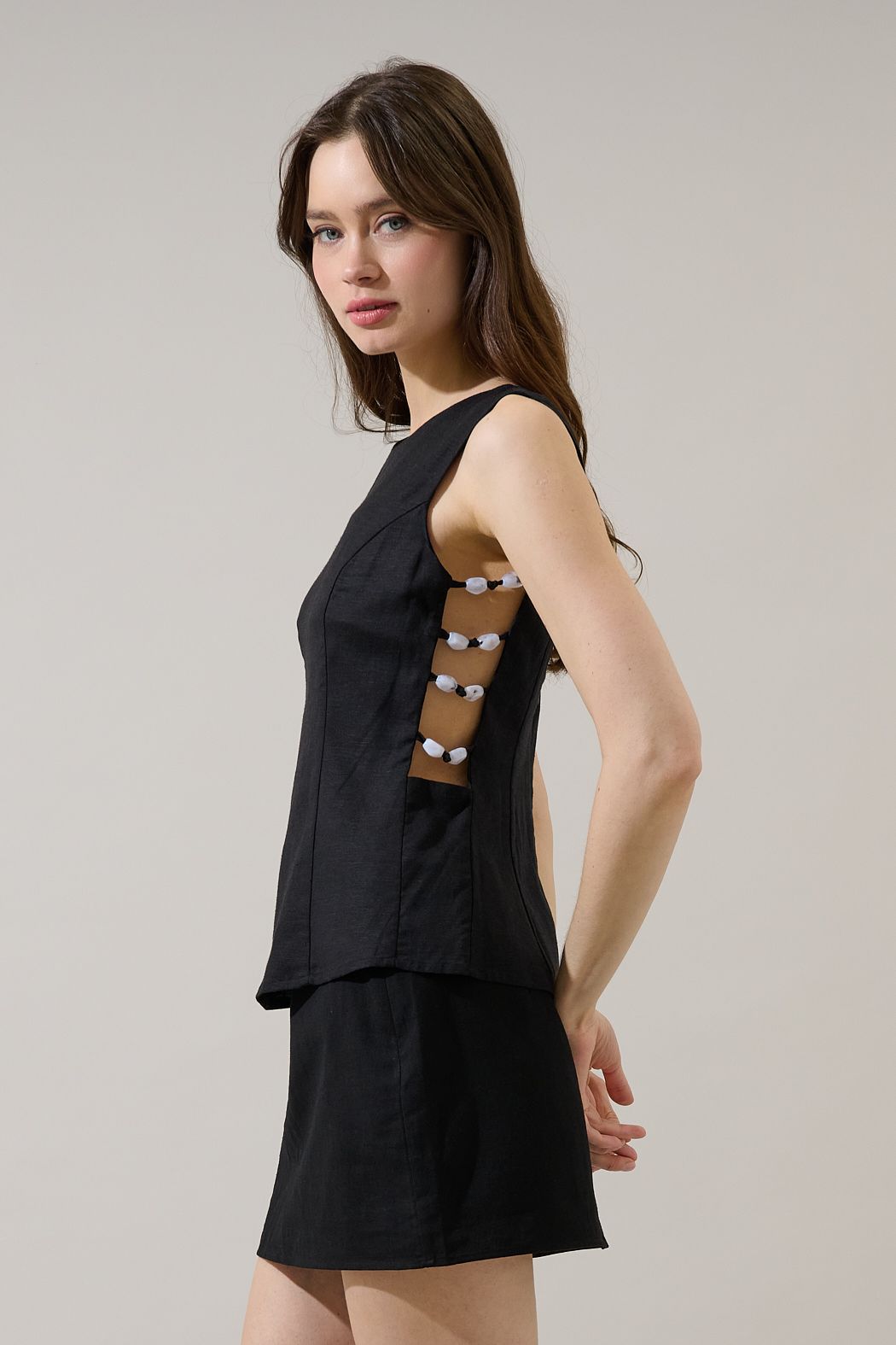 kendry cutout linen top