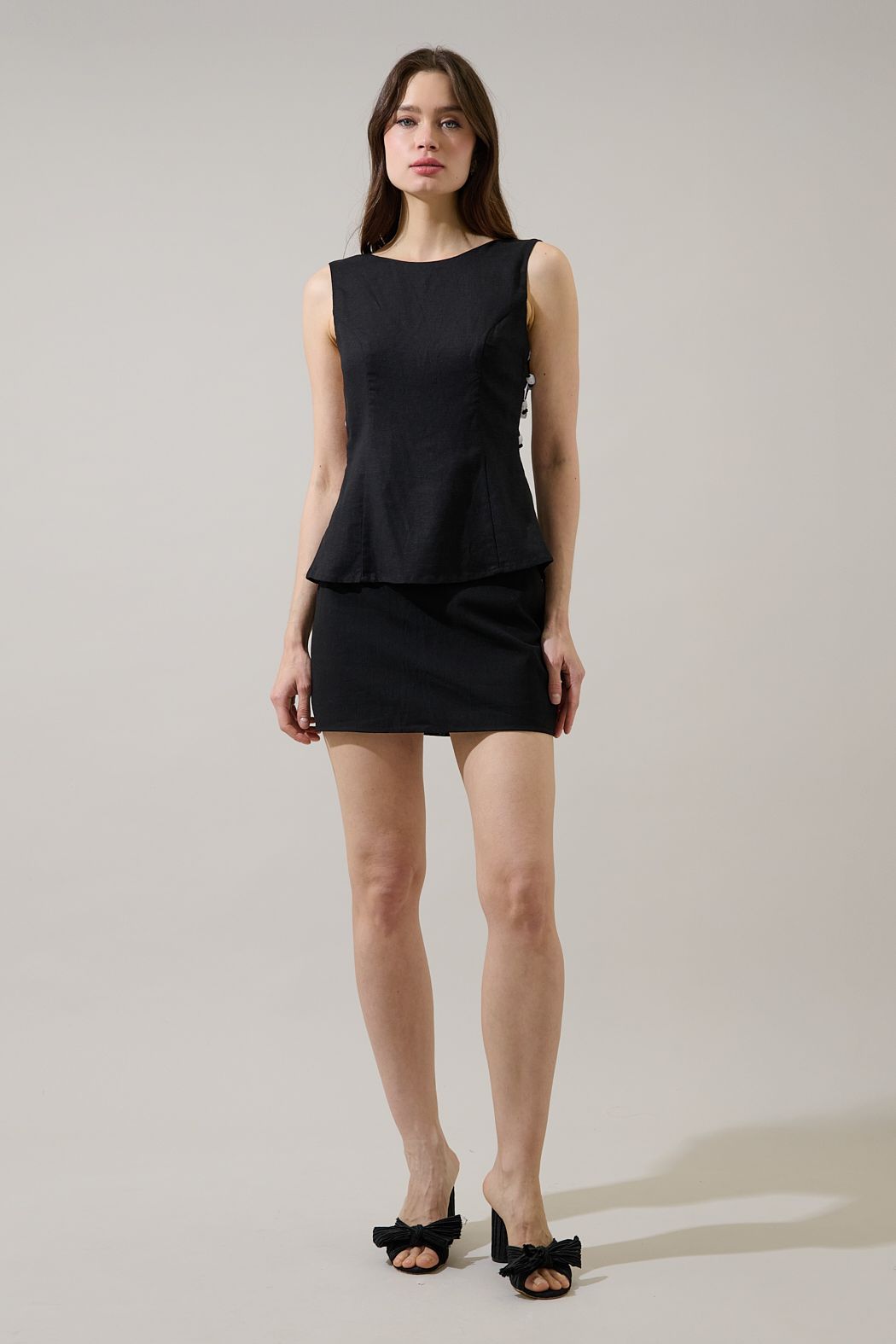 kendry cutout linen top