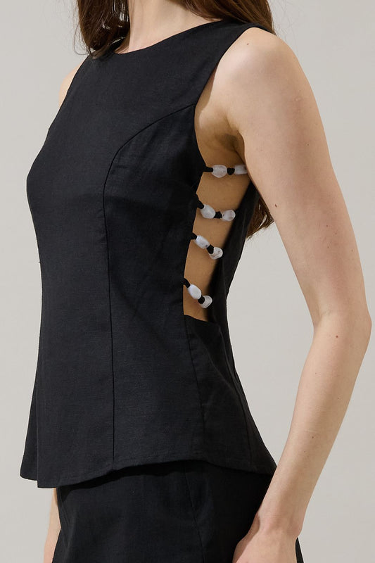 kendry cutout linen top