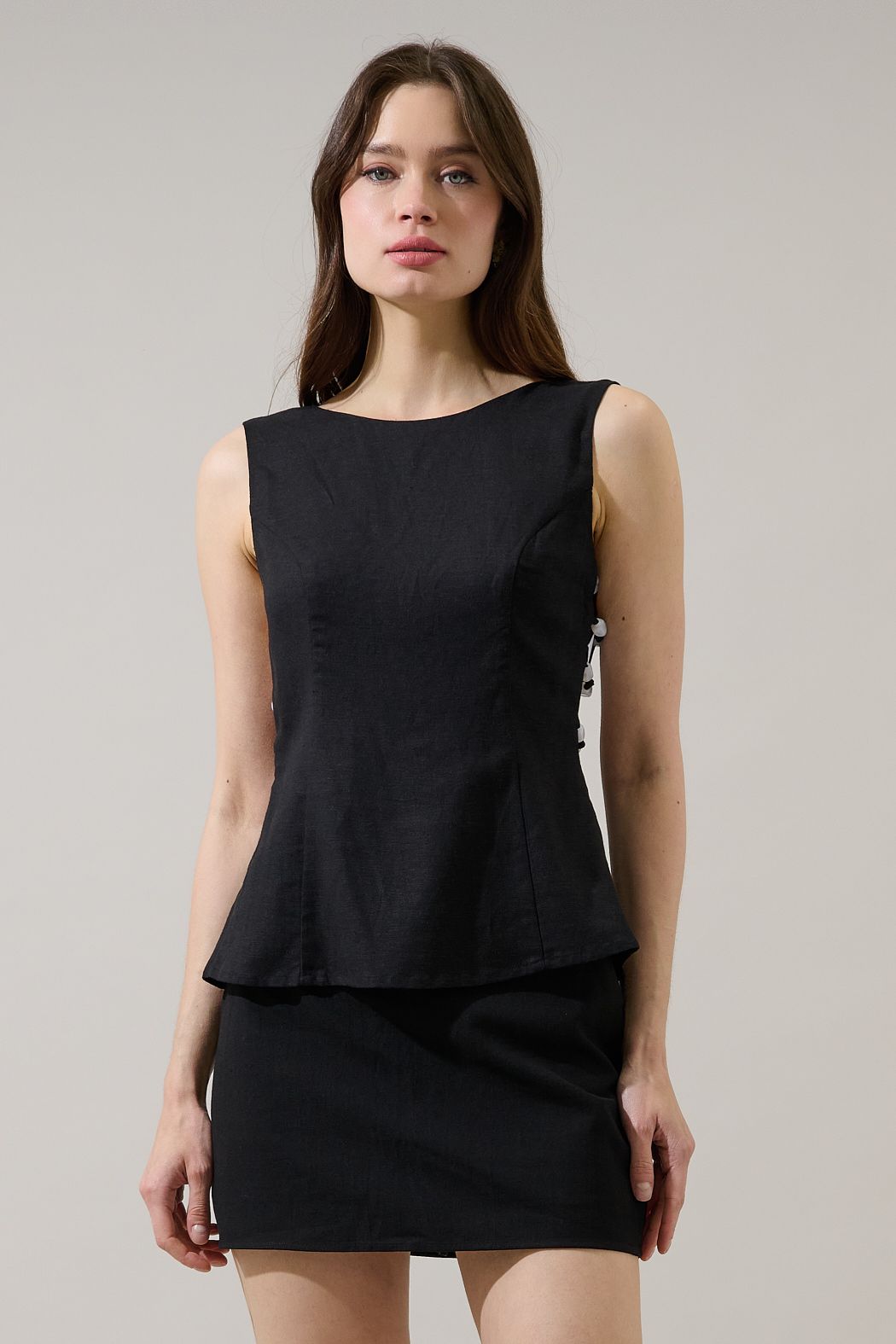 kendry cutout linen top
