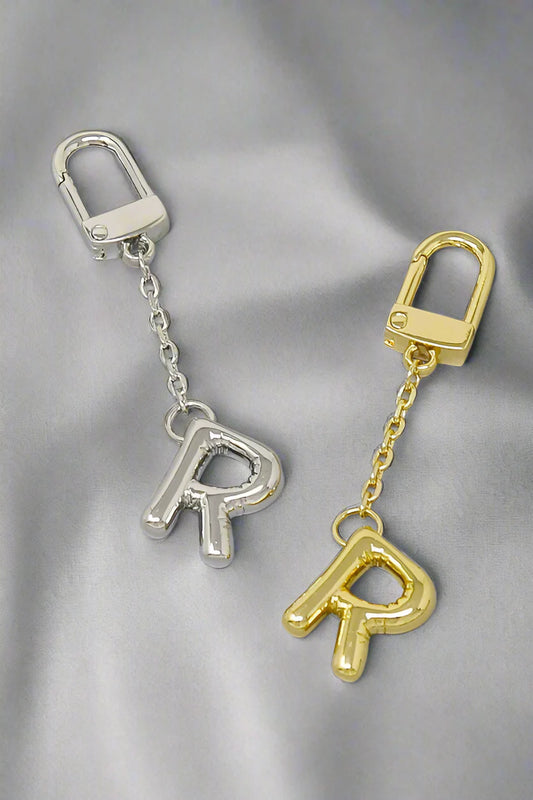 R Initial Bag Charm And Keychain
