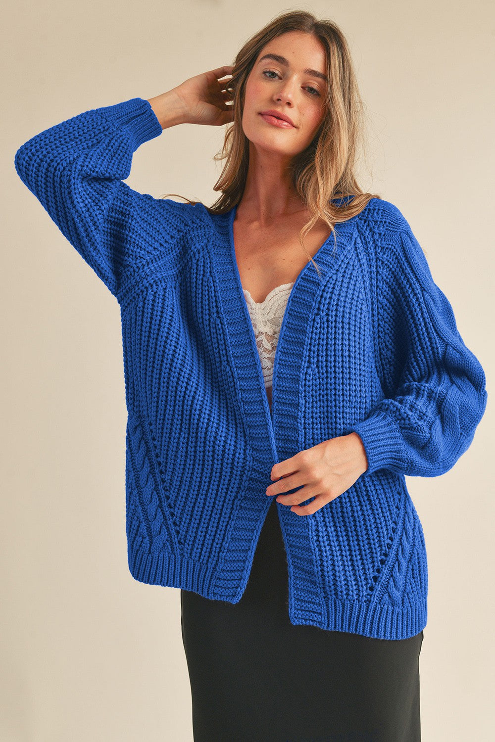 lightning stikes cable knit cardi