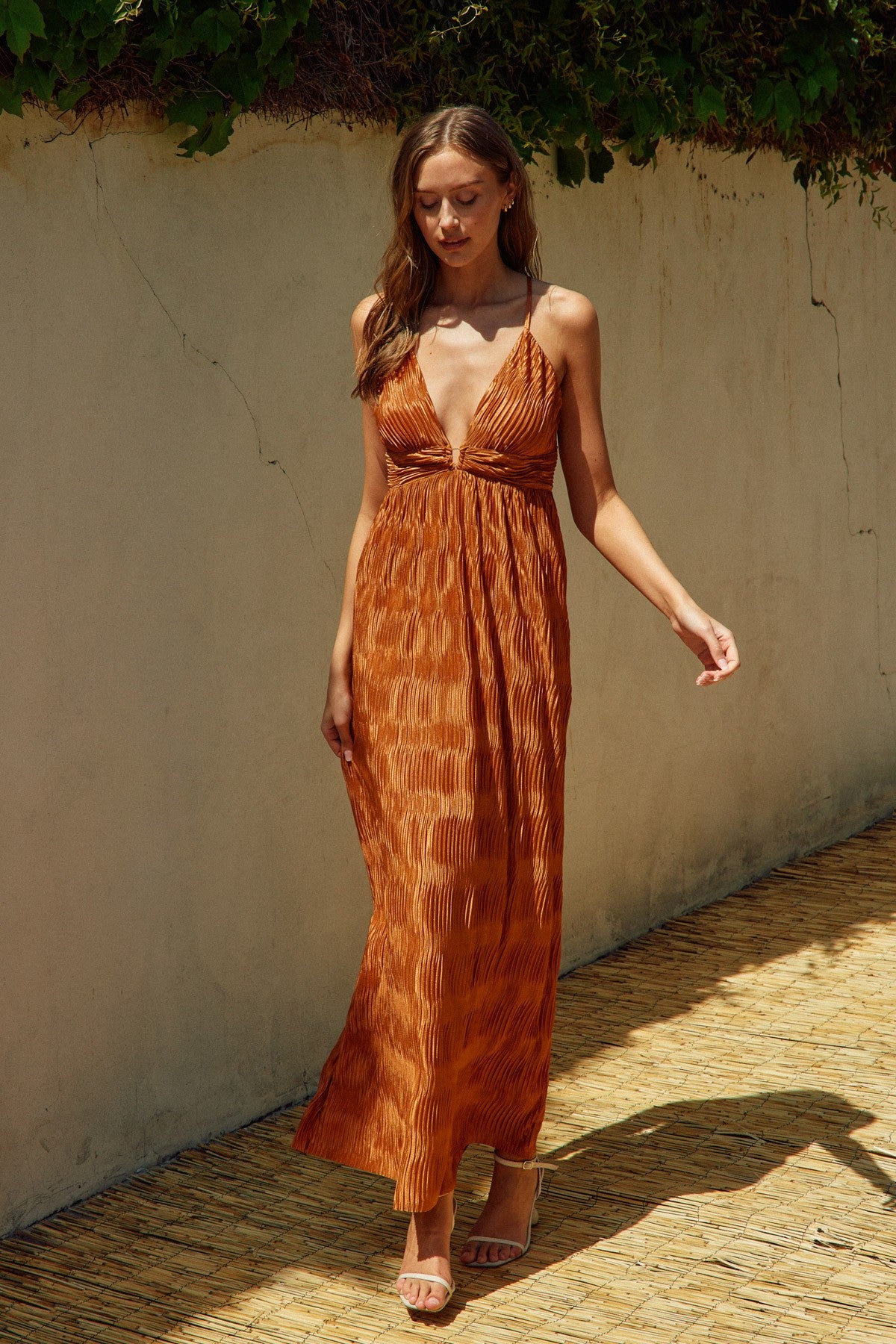 luminous elegance plunging maxi