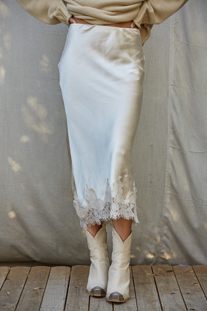 maisy lace midi skirt