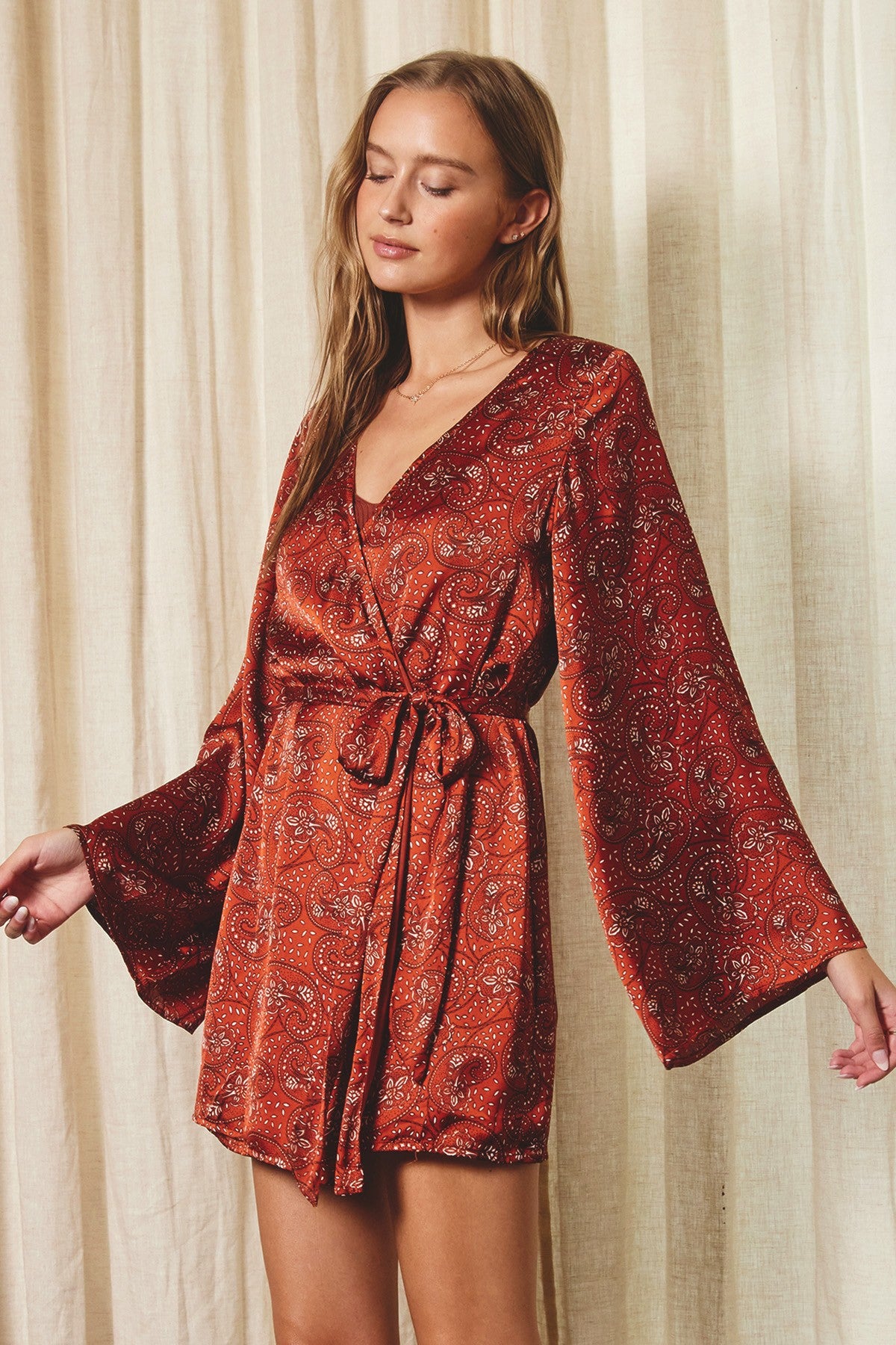 make room kimono mini dress