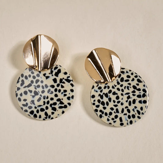 marble muse earrings-dalmatian darling