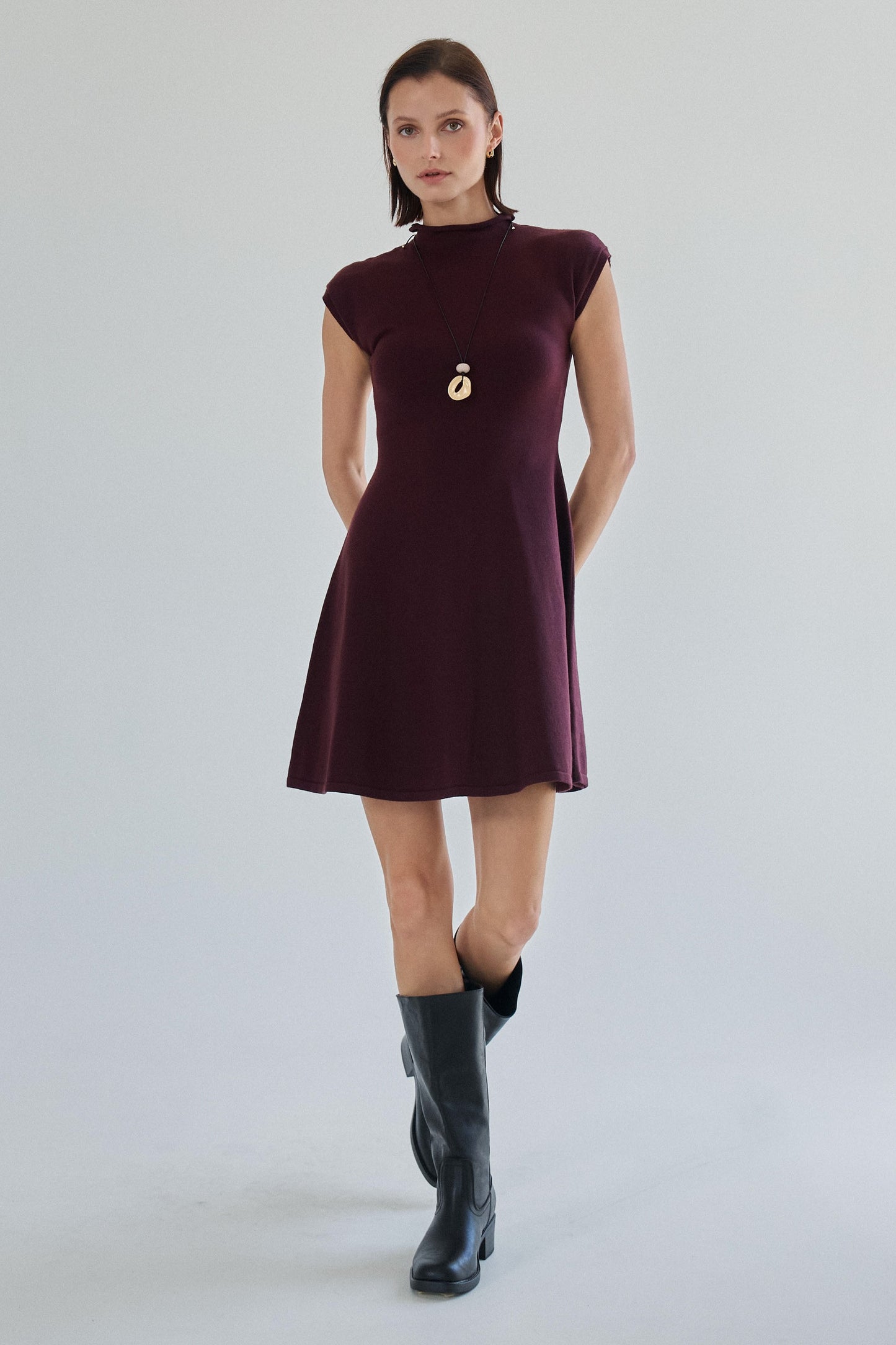 marita mock neck mini dress