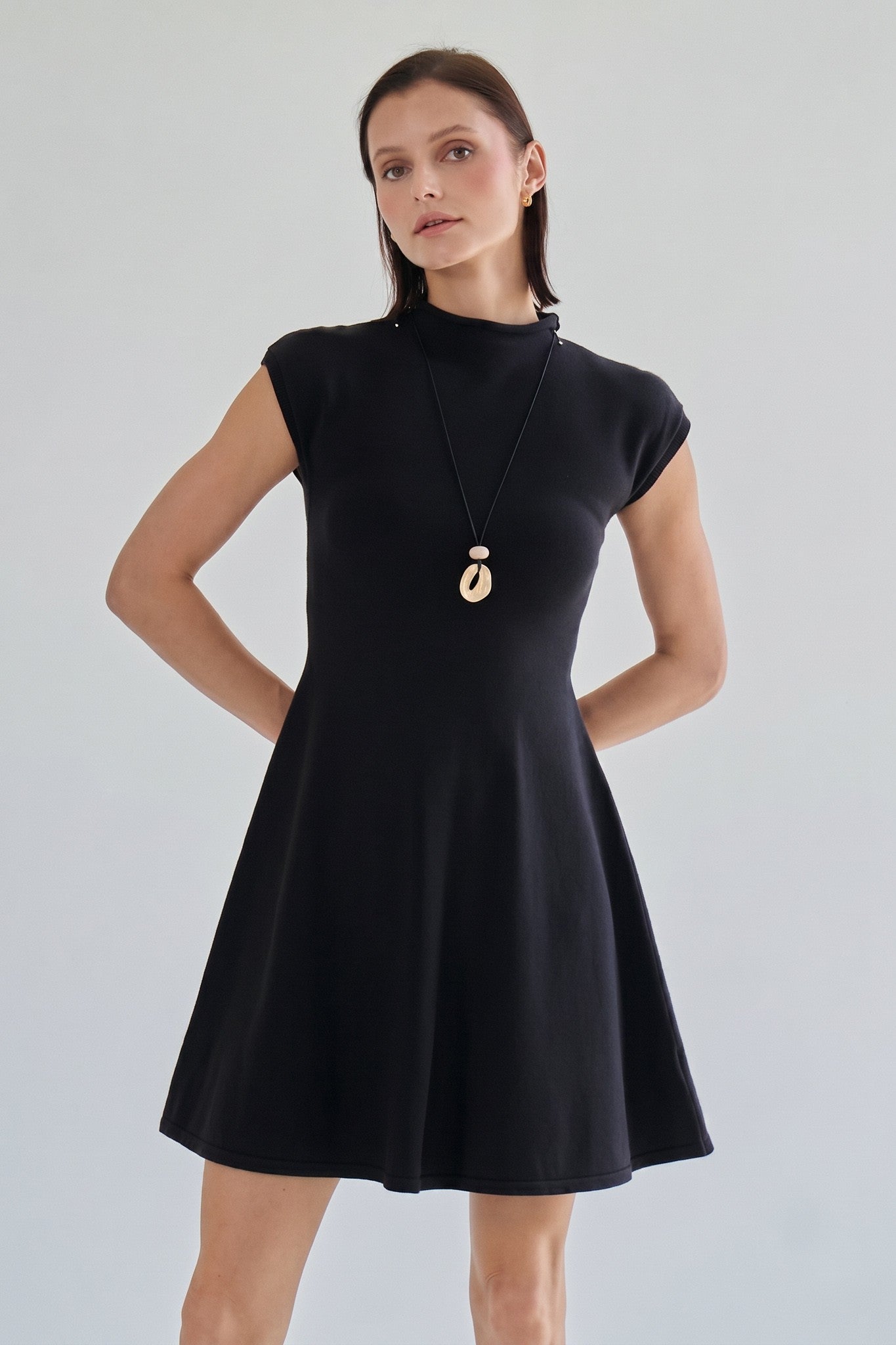 marita mock neck mini dress