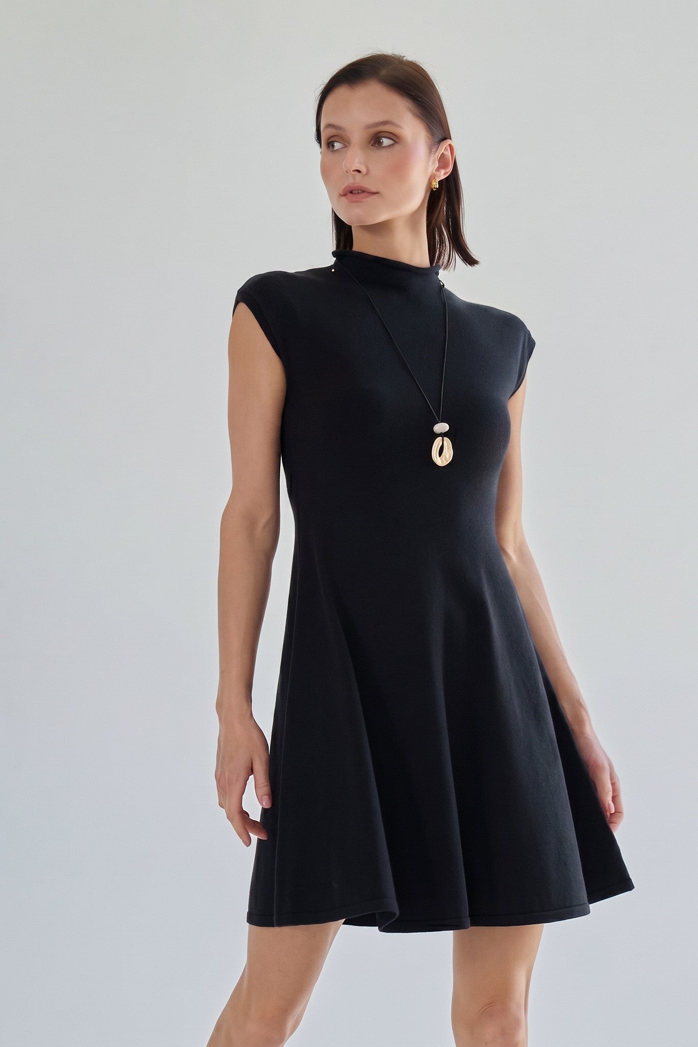 marita mock neck mini dress
