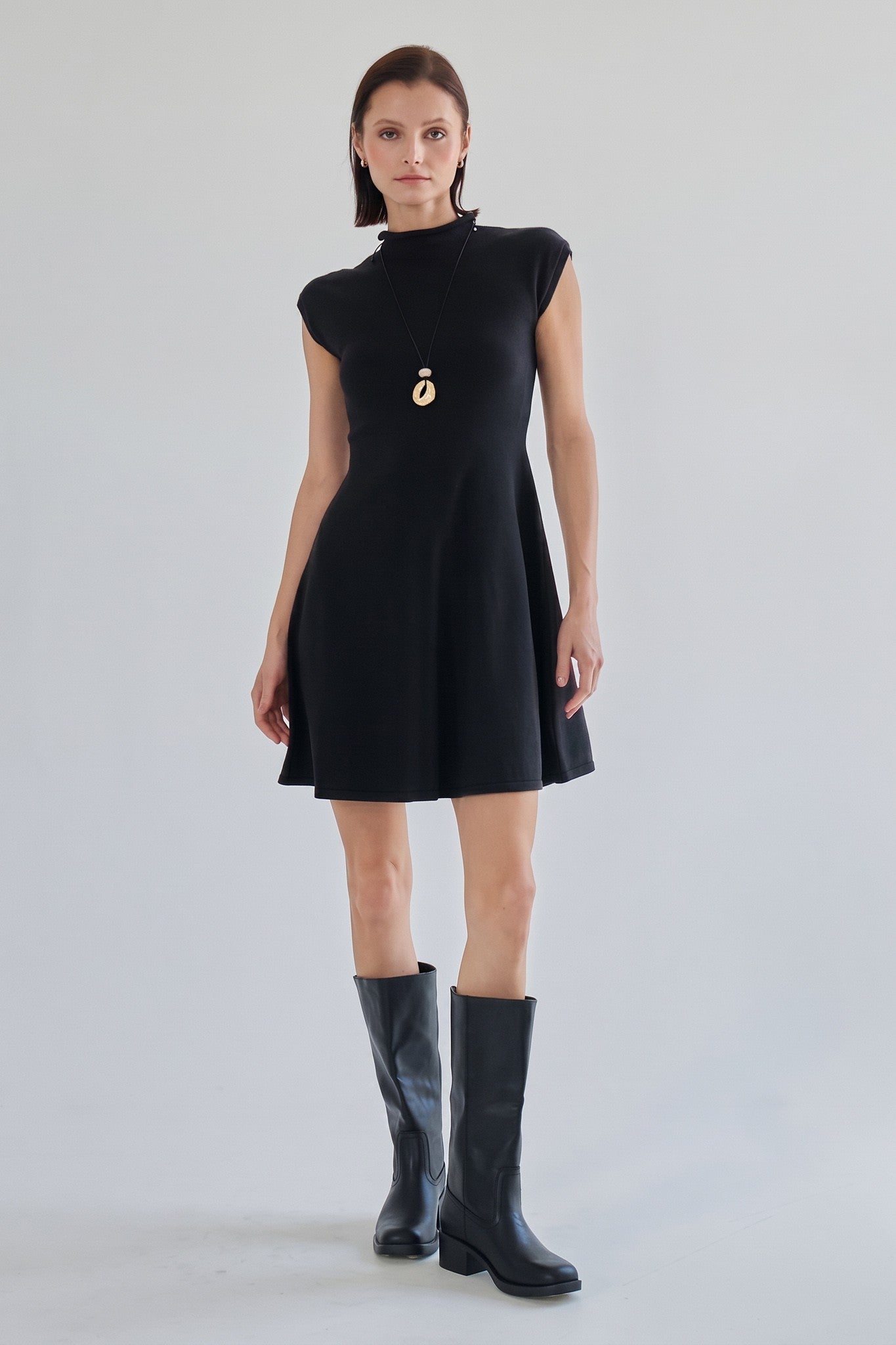 marita mock neck mini dress