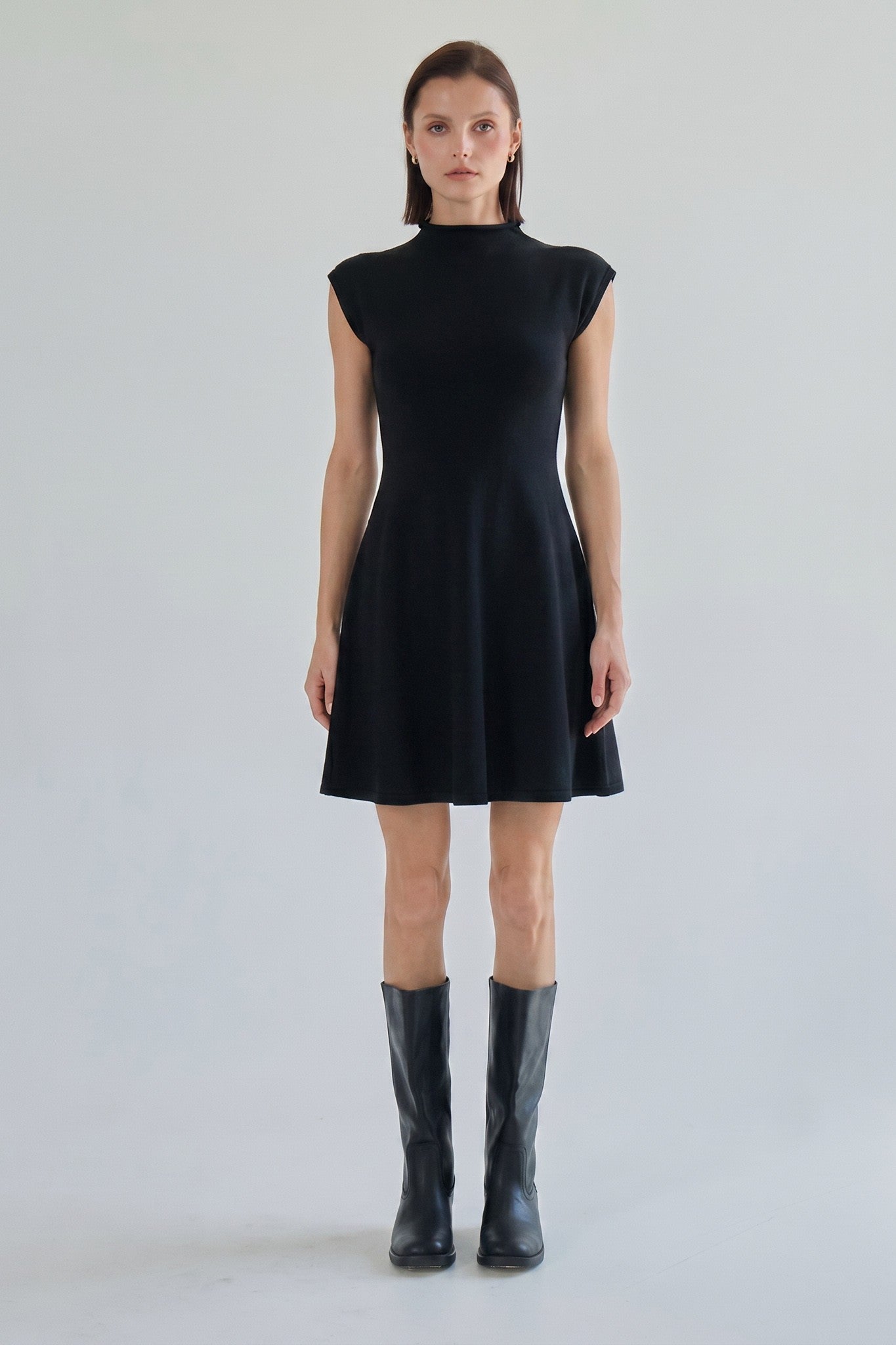 marita mock neck mini dress