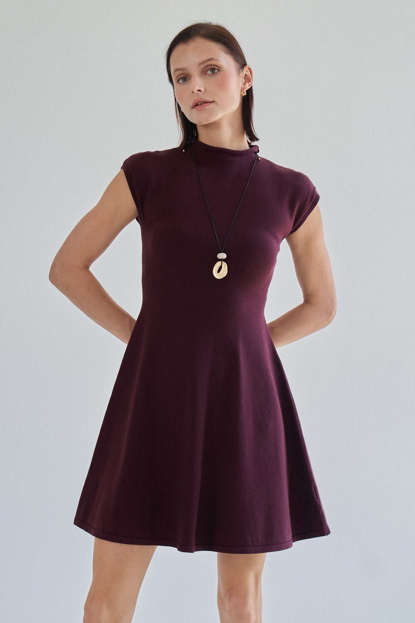 marita mock neck mini dress