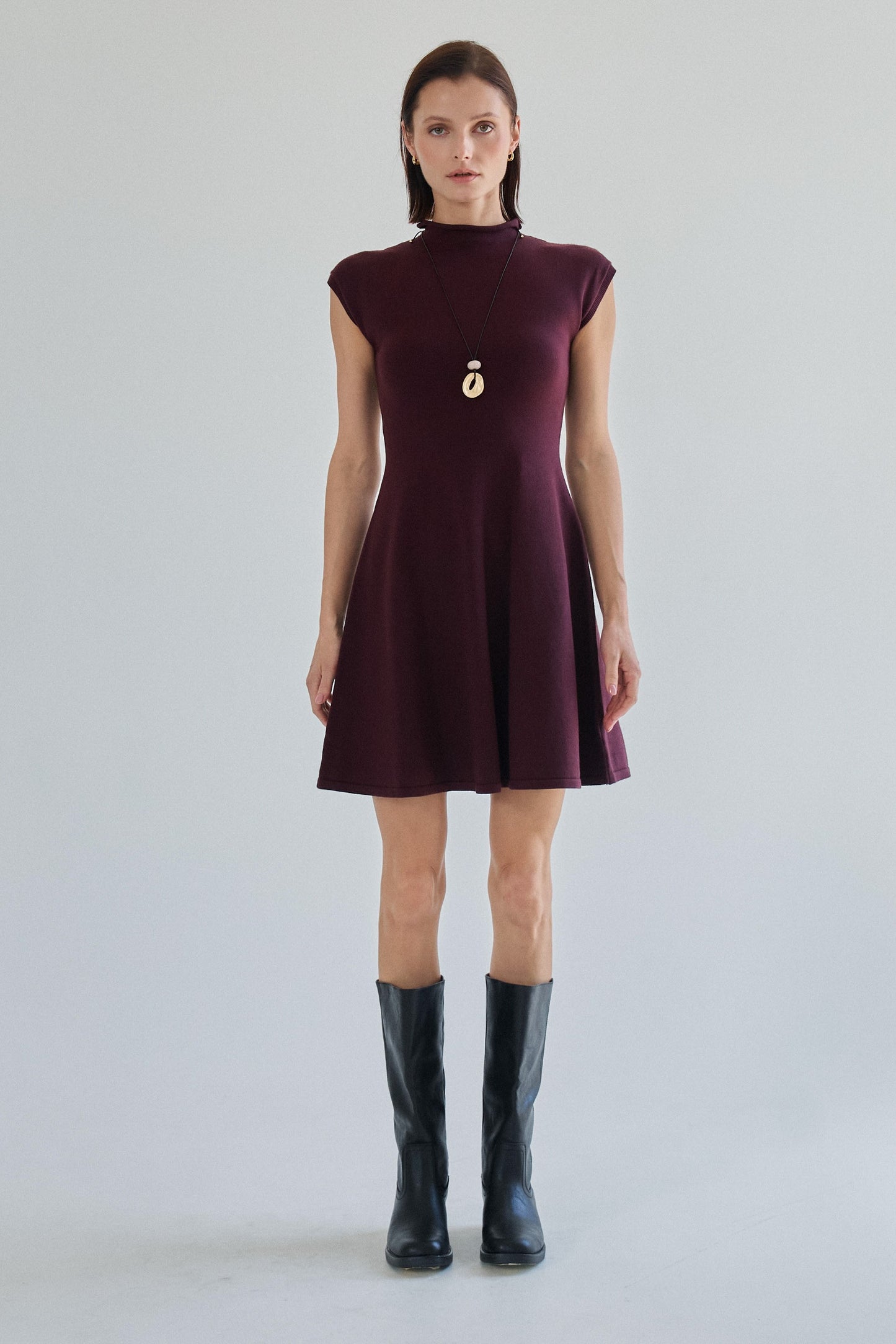 marita mock neck mini dress