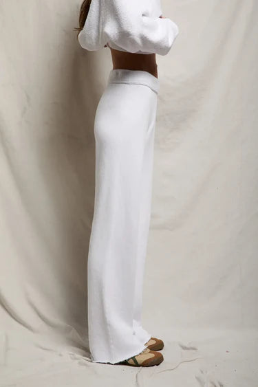 marley fleece pant-white