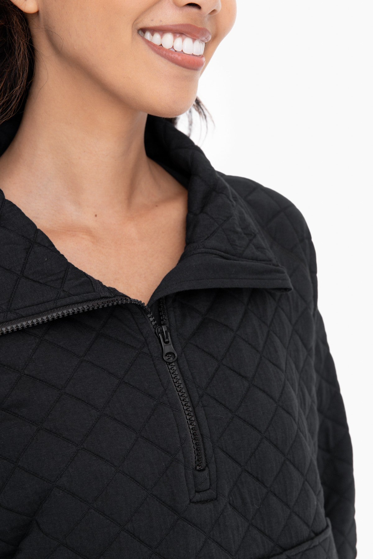 marshmallow quilted quarter zip pullover