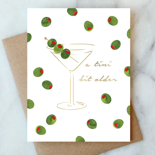 martini olives birthday card