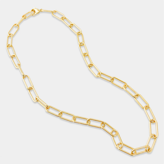 matte paperclip chain necklace-16"