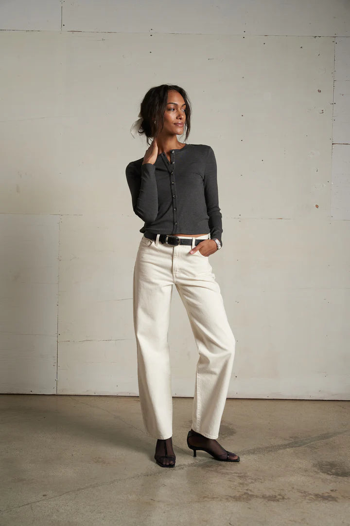 Maureen Luxe Rib Crewneck Cardigan